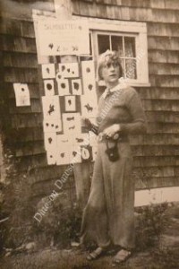 Hilda Rosalind Dawson-Watson with her silhouettes on Bearskin Neck, Rockport, Mass pixel sized