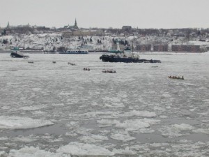 Quebec Ice Canoe Races family photo