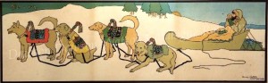 After a run. lithograph print by Dawson-Watson Quebec 1902 pixel sized